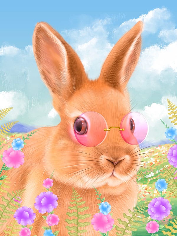 The bunny, short fur